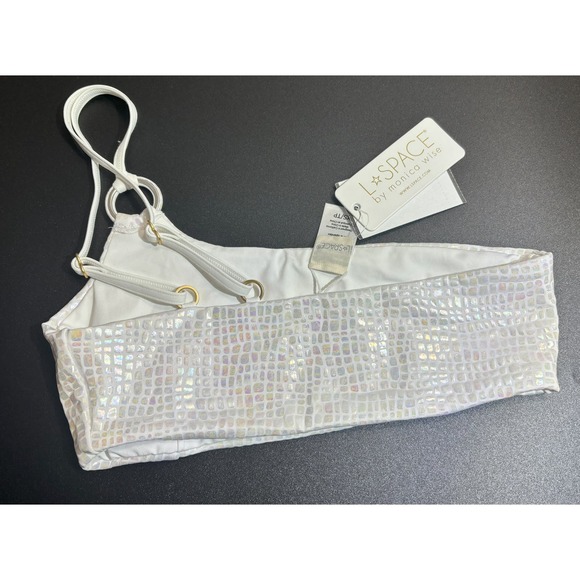 L*Space NWT - Indiana Bikini Top‎ in Opalescent Gator Gloss Size XS MSRP$99 - Picture 2 of 2